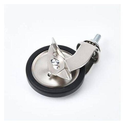 4 Pieces/lot 3 inch Nickel Plated Screw M8 Pp Wheel/Brake Dining Wheel/Caster Trolley Silent Wheel Furniture Wheel(Brake Wheel) in Saudi Arabia