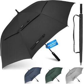 Gonex Windproof Double-ribs Golf Umbrella, 68/72 inch Auto Open Strong 2x8 Ribs Extra Large Double Vented Canopy Waterproof Rain Umbrella with Comfortable Handle, Oversized Sun Umbrella for 2-4 Men/Women and UV Protection in Saudi Arabia