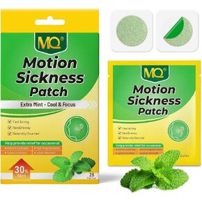 لصقات دوار الحركة من إم كيو - 30% رقعة إضافية لدوار البحر بالزنجبيل للرحلات البحرية - سريعة المفعول، لا تسبب النعاس، من مصادر طبيعية، أساسيات السفر in Kuwait
