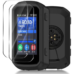 Silicone Case Compatible with Garmin Edge 850/550 + 2 Tempered Glass Screen Protectors, Soft Silicone Cover All-Inclusive Shockproof Protection in Saudi Arabia