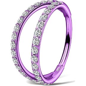 OUFER Double Hoop Nose Ring Christmas Nose Piercing Nose Rings Hoops Surgical Steel, Elegant Hoop Nose Rings for Women Festive Xmas Nostril Piercing Jewelry in Saudi Arabia