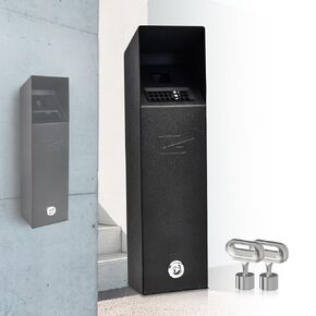 Wall Mounted Trash Can Outdoor Commercial Receptacles Container Disposal Outdoor Vertical Trash Can for Patios Gardens Hotels Pubs Offices(Black) in Saudi Arabia