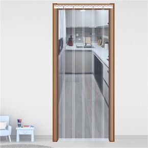 PVC Freezer Soft Door Curtain Kit - Plastic Strip Door Flap for Walk-in Coolers, Waterproof Hurricane Shutters for Warehouse Doors (W225xH210cm/88.58x82.68in) in Kuwait