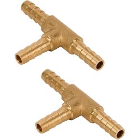 2 قطعة 1/4 بوصة × 1/4 بوصة × 1/4 بوصة تركيبات تي شيرت نحاسية لخرطوم الهوية 1/4 بوصة تقاطع الاتحاد ثلاثي الاتجاهات للهواء والغاز والوقود والزيت in Kuwait