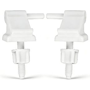 قطعتان من مفصلات مقعد المرحاض العالمية البديلة مع براغي وصواميل، مفصلات مقعد المرحاض البلاستيكية البيضاء، أجهزة مقعد المرحاض لاستبدال أغطية مقاعد المراحيض وإصلاحها in Kuwait