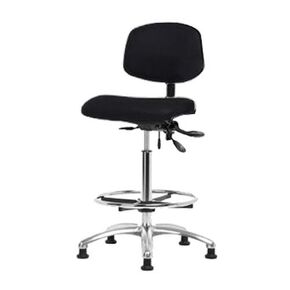 Thomas ECOM VMBCH-CR-T1-A0-NF-RG-c8569 Burgundy Vinyl Medium Bench Height Chair with Chrome Base, Tilt and Without Arm/Foot Ring, Glides in Kuwait