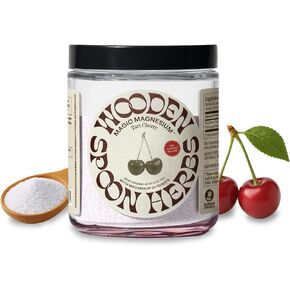 ملعقة خشبية خليط مشروب مسحوق جليسينات المغنيسيوم السحري بالأعشاب (تارت الكرز) | 300 ملغ من المغنيسيوم، 0.5 ملغ من الميلاتونين النباتي | مكمل ليلي مهدئ | مسحوق دعم النوم من إيزي ميكس، نباتي | 3.7 أوقية in Kuwait