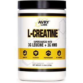 L-CREATINE Supplement: Creatine Monohydrate w/Leucine Amino Acid and HMB – Supports Muscle Mass, Strength, Recovery & Performance + Reduce Fat – Vegan, 11oz (330g) Powder in Saudi Arabia