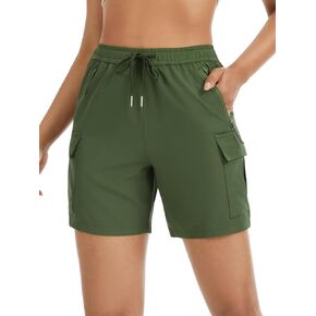 Xelky شورت نسائي للتنزه سيرًا على الأقدام سريع الجفاف وخفيف الوزن رياضي مع جيوب بسحاب للتخييم والجولف قصير بخصر مطاطي in Kuwait