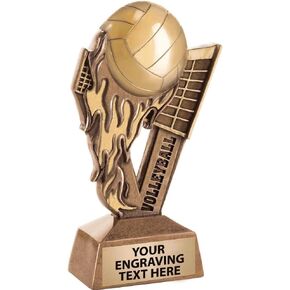Crown Awards 6" Fireball Volleyball Trophies, Custom Engraved Volleyball Trophy Award Prime in Kuwait