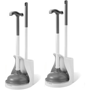 Reallnaive 6 Pack Toilet Brush and Plunger Set 22 Inch Extended Handle Plunger Heavy Duty Toilet Bowl Brush Combo with Holder Bathroom Tools Professional Cleaning Supplies Kit for Maintenance in Kuwait