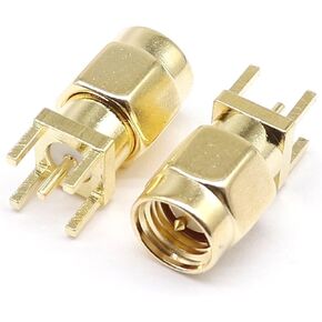 SMA Male Jack Male Plug Adapter Solder Edge P C B Straight Right Angle Mount RF Copper Connector Plug Socket 4mm Spacing 1Pcs in Saudi Arabia