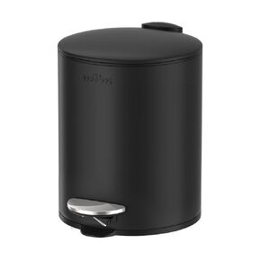 mVm Bathroom Trash Can,3.2 Gallon/12 Lliter Step Round Trash Can with Lid and Foot Pedal,Soft-Close.Stainless Steel Garbage Can for Bathroom,Bedroom,Office,Living Room (Matte Black) in Saudi Arabia