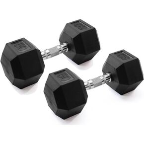 دمبل مطاطي سداسي فردي من GYMENIST مع مقابض معدنية للتمرين الثقيل، أوزان للتمرين تُباع كفردية أو مجموعة من 2 in Kuwait