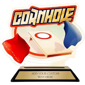 جوائز كأس كورنهول للبطولة - جوائز لبطل كورن هول مقاس 5.75 بوصة - جائزة الفائز بالحقائب للفائز - مخصصة حسب النص الخاص بك! in Kuwait