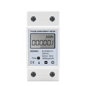 1 قطعة التيار المتناوب 220 فولت 230 فولت 60A 50 هرتز شاشة ديجيتال مرحلة واحدة مقياس الطاقة الكهربائية كيلوواط ساعة التيار المتناوب الرقمية واط ساعة متر اختبار متر الدين السكك الحديدية in Kuwait