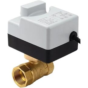 Brass Motorized Ball Valve 3-Wire Two Control Electric Actuator AC220V 3/2 Way DN15- DN40 With Manual Switch 1Pcs(DN32,DC 12-24V_3 WAY) in Saudi Arabia
