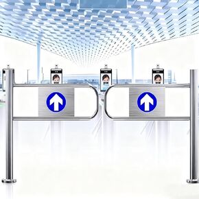 Automatic Stainless Steel Swing Gate - Self-Closing One-Way Door for Supermarkets Industrial Entry/Exit Device (130cm x 97cm) - Durable Secure Access Control Solution in Saudi Arabia