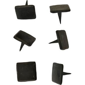 Rectangular Flat Head Decorative Iron Nails - Hand-Forged Black Iron Clavos for Rustic Doors, Cabinets & Furniture, Antique-Style Hardware with Unique Artisan Touch (Pack of 6) in Saudi Arabia