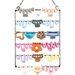 منظم مشبك مخلب الشعر من SNOWSTAR، حامل مشبك شعر للتعليق على الحائط من 5 طبقات وتخزين للنساء والفتيات، شماعة بمشبك مخلب ديكور منزلي للجدار والباب والخزانة in Kuwait