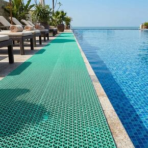 سجادة تصريف غير قابلة للانزلاق من مادة PVC لأرضية حمام السباحة بسمك 0.23 بوصة سميكة في الهواء الطلق ومساحة لوقوف السيارات في الأماكن المغلقة للحمام ومرآب الطابق السفلي والمطبخ التجاري 3 × 5 أقدام، أخضر in Kuwait