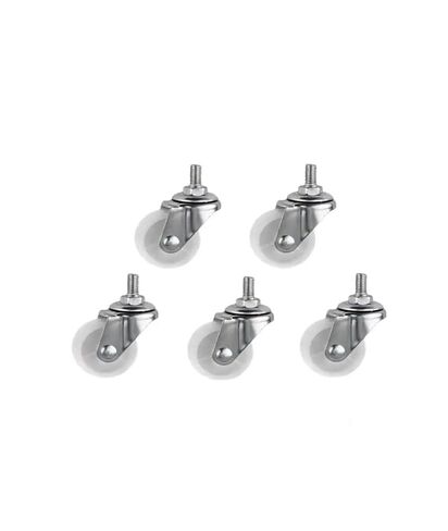 5PCS 3 Inch Lightweight Screw Caster 10 * 25mm White Pp Threaded Swivel Wheel Hardware Tools in Saudi Arabia