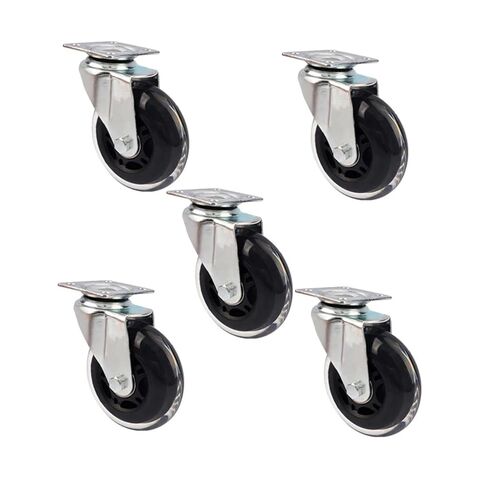 5 Pack Casters 3 Inch PU Polyurethane Transparent Furniture Office in Saudi Arabia
