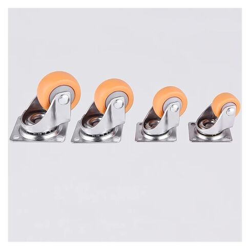 1 x 1/1.25/1.5/2 inch Furniture Caster Orange Swivel Caster Trolley Rubber Caster(A,1.5 inch) in Saudi Arabia