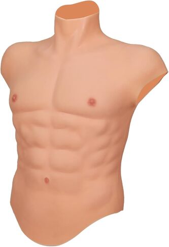Silicone Muscle Suit High Collar Fake Male Chest Abdomen Custume Realistic Cosplay Transgender Props in Saudi Arabia