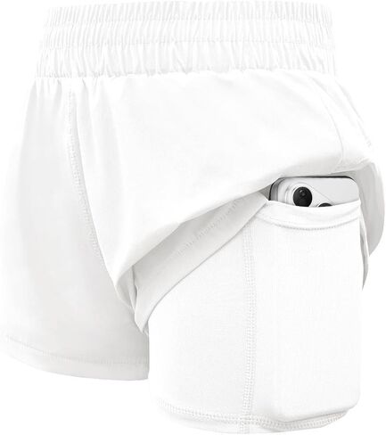 WIFFGO Girls Athletic Shorts 2 in 1 Elastic Waist Pockets Biker School Ball Games Running Sports Teen Summer Outfits in Saudi Arabia