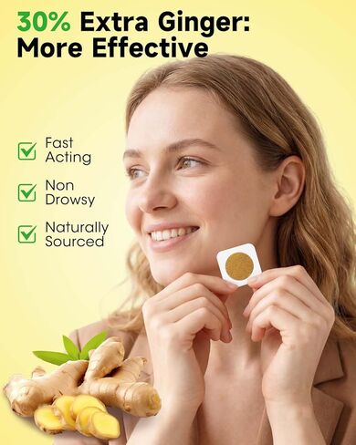MQ Motion Sickness Patches – 30% Extra Ginger Sea Sickness Patch for Cruise – Fast-Acting, Non-Drowsy, Naturally Sourced, Travel Essentials in Kuwait