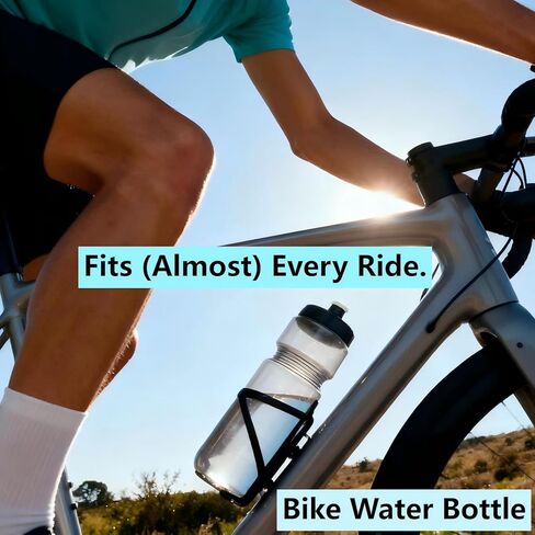 24oz Squeeze Bike Water Bottle,Clear,Leak Proof, BPA-Free, Fit Bike Cages, Gym Cycling Hiking. (Light Grey) in Saudi Arabia