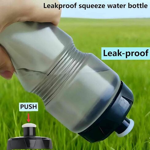 24oz Squeeze Bike Water Bottle,Clear,Leak Proof, BPA-Free, Fit Bike Cages, Gym Cycling Hiking. (Light Grey) in Saudi Arabia