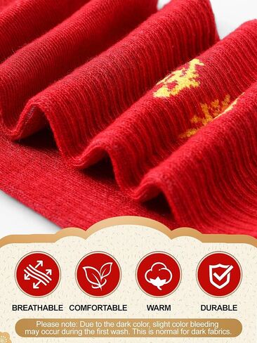 6 Pairs 2026 Chinese New Year Gifts Red Fortune Horse Cotton Crew Socks Spring Festive Socks for Women Men in Saudi Arabia
