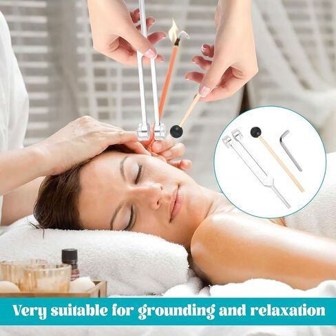 128hz Tuning Fork Medical,Aluminum Alloy Tuning Forks for Healing,Tuning Fork with Silicone Hammer,Tuning Fork 128hz for DNA Repair Healing,Sound Therapy,Tuning Forks Medical in Saudi Arabia