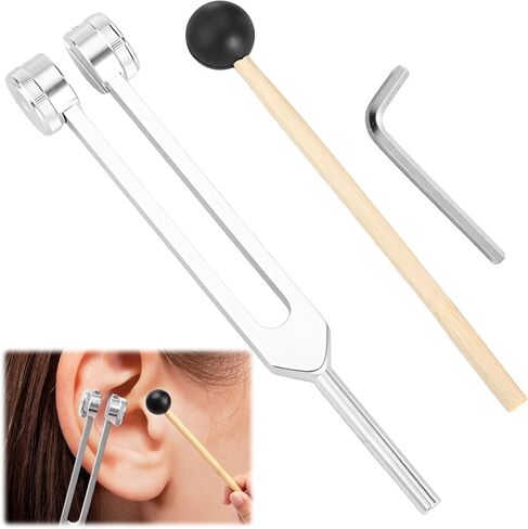 128hz Tuning Fork Medical,Aluminum Alloy Tuning Forks for Healing,Tuning Fork with Silicone Hammer,Tuning Fork 128hz for DNA Repair Healing,Sound Therapy,Tuning Forks Medical in Saudi Arabia