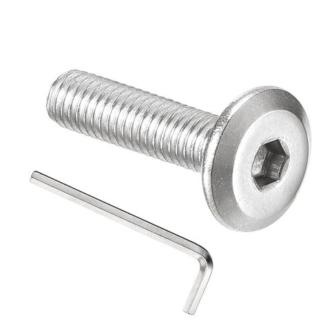 PATIKIL M6x80mm Flat Head Hex Socket Cap Screws Bolts, 10PCS 304 Stainless Steel 18-8 Furniture Bolt with Hex Allen Wrench for Bed Chair Repairs Ship Assembly Mechanical Industry, Silver in Saudi Arabia