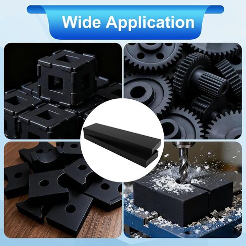 2pcs HDPE Plastic Blocks, 12x3x1in/30.48x7.62x2.54cm High Density Polyethylene Solid Plastic Block for Machining Floor Installation Prototyping DIY Projects Engineering (Black) in Saudi Arabia