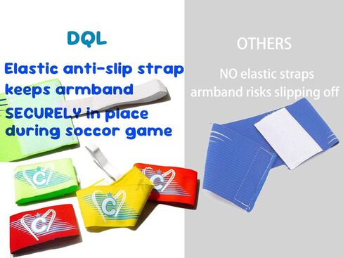 DQL Kids Soccer Captain Armband Youth Teen Team Sports Equipment, Teenager Captains arm Bands in Kuwait