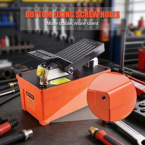 مضخة هواء/هيدروليكية تعمل بقدرة 10,000 رطل لكل بوصة مربعة، وخزان زيت 98 بوصة مكعبة/مضخة قدم هيدروليكية هوائية شديدة التحمل سعة 1.6 لتر مع مدخل هواء 1/4 NPT ومخرج زيت 3/8 NPT، للكباش والمكابس والسحّابات الهيدروليكية in Kuwait