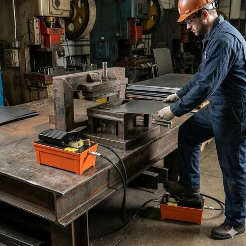 مضخة هواء/هيدروليكية تعمل بقدرة 10,000 رطل لكل بوصة مربعة، وخزان زيت 98 بوصة مكعبة/مضخة قدم هيدروليكية هوائية شديدة التحمل سعة 1.6 لتر مع مدخل هواء 1/4 NPT ومخرج زيت 3/8 NPT، للكباش والمكابس والسحّابات الهيدروليكية in Kuwait