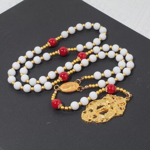Gold Rosary Catholic Rosary Necklace for Women St. Miraculous Medal & Cross Crucifix Catholic Prayer in Saudi Arabia
