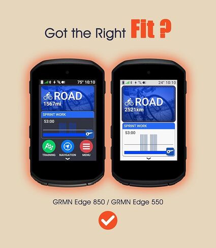 حافظة سيليكون متوافقة مع Garmin Edge 850/550 + 2 واقي شاشة من الزجاج المقوى، غطاء سيليكون ناعم حماية شاملة ضد الصدمات in Kuwait