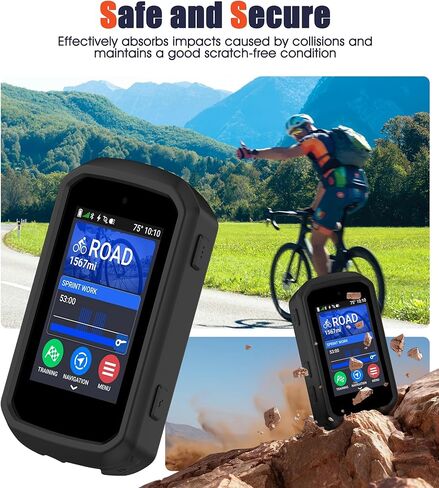 حافظة سيليكون متوافقة مع Garmin Edge 850/550 + 2 واقي شاشة من الزجاج المقوى، غطاء سيليكون ناعم حماية شاملة ضد الصدمات in Kuwait