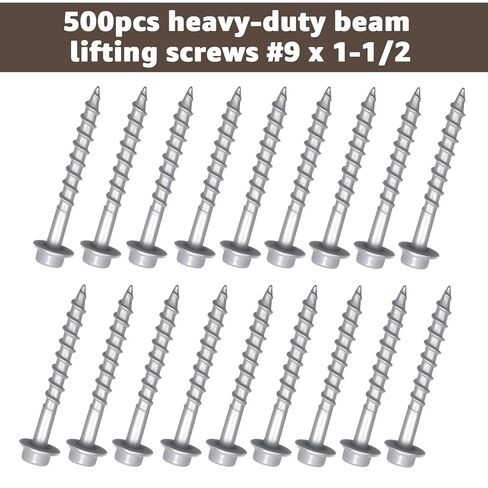 #9 × 1-1/2" براغي موصل SD مع كم التركيب/مسامير شماعات الرافعة شديدة التحمل/ رأس سداسية 1/4 بوصة بقطر 0.370 بوصة، استبدل SD9112R500 و10D مسمار - حماية من الصدأ من 4 طبقات (500-Qty) in Kuwait
