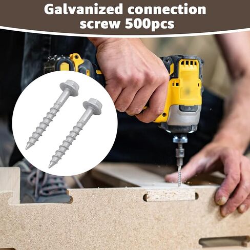 #9 × 1-1/2" براغي موصل SD مع كم التركيب/مسامير شماعات الرافعة شديدة التحمل/ رأس سداسية 1/4 بوصة بقطر 0.370 بوصة، استبدل SD9112R500 و10D مسمار - حماية من الصدأ من 4 طبقات (500-Qty) in Kuwait