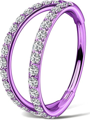 OUFER Double Hoop Nose Ring Christmas Nose Piercing Nose Rings Hoops Surgical Steel, Elegant Hoop Nose Rings for Women Festive Xmas Nostril Piercing Jewelry in Saudi Arabia