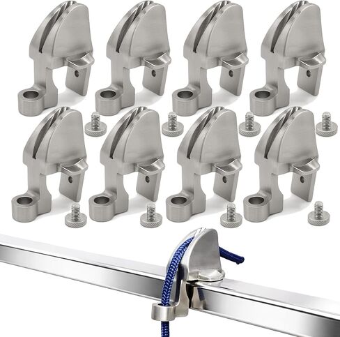 -1" Stainless Steel Boat Fender Clips,Pontoon Boat Square Rail Fender Hangers/Adjusters/Clips Hangers,(for 1" Square Fender Poles), Work with Pontoon Bumpers for Docking. in Saudi Arabia