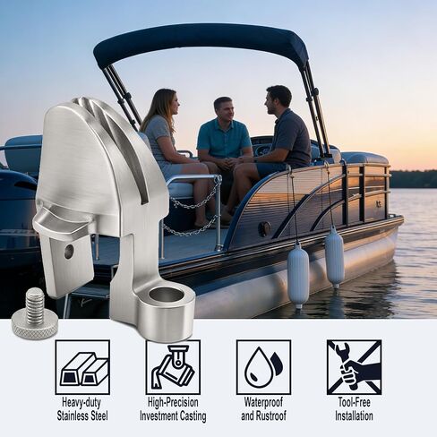 -1" Stainless Steel Boat Fender Clips,Pontoon Boat Square Rail Fender Hangers/Adjusters/Clips Hangers,(for 1" Square Fender Poles), Work with Pontoon Bumpers for Docking. in Saudi Arabia