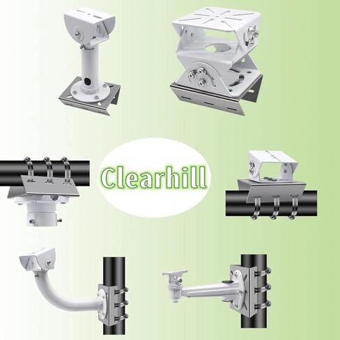 Stainless Steel Pole Mount Bracket for Security Cameras, Vertical CCTV Camera Corner Bracket with Adjustable Straps (1) in Saudi Arabia